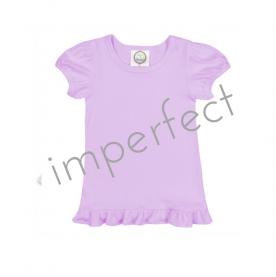 IMPERFECT Blank Girl's Short Sleeve Ruffle Tee Shirt